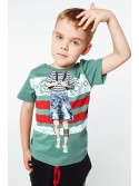 Jungen-T-Shirt mit Aufdruck, grün NDZ4461 – Online-Shop – Boutique